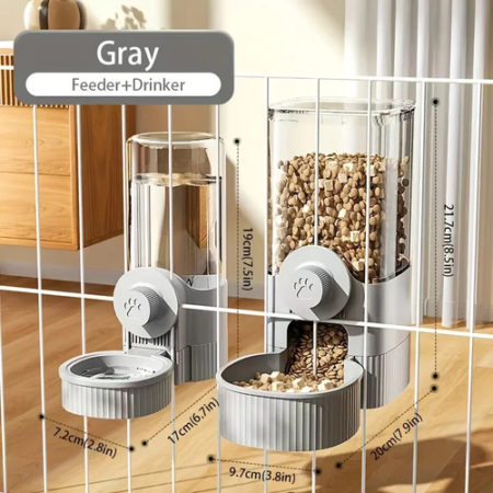 new tepy Hanging Automatic Pet Food Feeder/Water Dispenser, Gravity