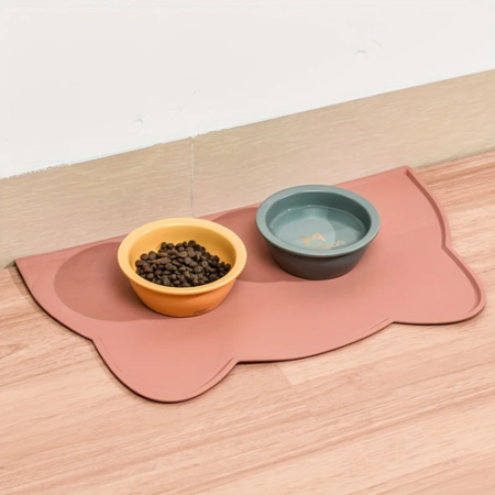 Pet Feeding Mat For Dogs & Cats, Thin Silicone Waterproof Cat Food Mat